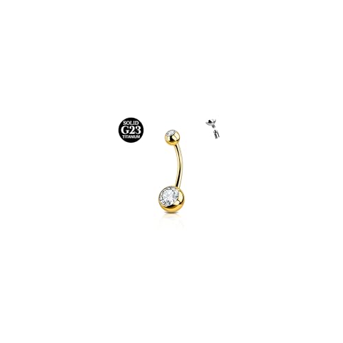 AceFun Oro Bauchnabelpiercing Titan 14mm Gewinde für Bauchnabel piercing Ringe 14G Bauch nabel piercing Schmuck Nabelpiercing Ringe Gold Bauch nabel piercing Schmuck für Frauen Männer von AceFun