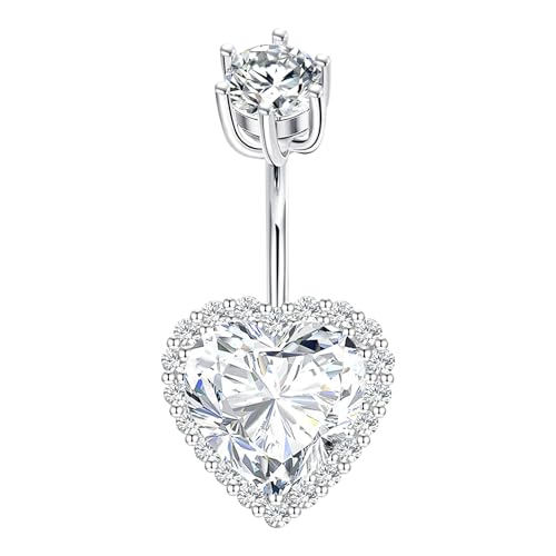 AceFun Bauchnabelpiercing Echt Silber 925 Sterling groß Hez 14G 10MM nabelpiercing Zierliches Silber Bauchnabel piercing für Frauen Nettes Bauchpiercing Schmuck von AceFun