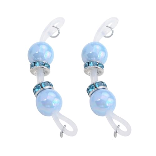 AceFun Einstellbare Fake Brustwarzenpiercing Transparent Silikon Körper Nippel piercing Ring Blau Nippelschmuck Non Piercing Fake Nippel piercing Candy Ball Style Körperschmuck für Frauen von AceFun