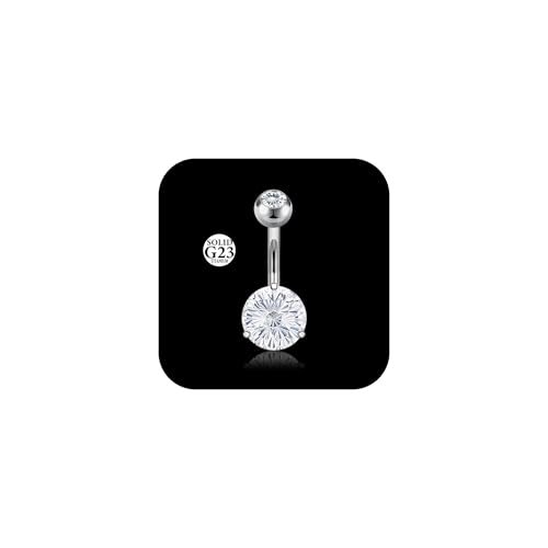 AceFun G23 Titan Bauchnabelpiercing 8mm Feuerwerk blühenden Cubic Zirkonia Bauch Bars Nabelschmuck Bauch Piercing Schmuck 14g Innengewinde Bauch Ringe für Frauen Neue Ankunft von AceFun