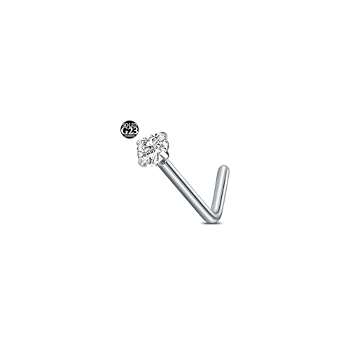AceFun Nasenpiercing Titan für Frauen Männer L förmige Nase Stud 1 Piece1 G23 Titanium Steel 2.5mm Diamant Nose Stud L Shape Nose Piercing Stud Nostril Piercing Jewelry with Cubic Zirconia AceFun Nasenpiercing Titan für Frauen Männer L förmige Nase Stud 1 Piece1 G23 Titanium Steel 2.5mm Diamant Nose Stud L Shape Nose Piercing Stud Nostril Piercing Jewelry with Cubic Zirconia von AceFun