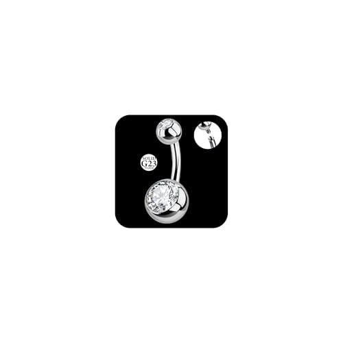 AceFun Titan Bauchnabelpiercing,6mm Silber Bauchnabelpiercing für Frauen 1 Stück 14G Titan Bauchnabel piercing Barbell Bijoux Body Piercing kurz gebogenes Bauch piercing Chirurgenstahl von AceFun