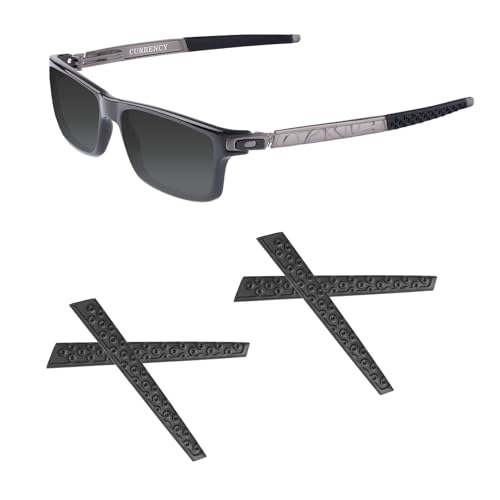 Acefrog 2 Paar verbesserte Ersatz-Ohrsocken für Oakley Currency OX8026, Twin Shock OX3095 Brillen, weiches Silikon, perfekte Passform, Schwarz, Schwarz, Einheitsgröße von Acefrog