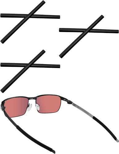 Acefrog 3 Paar verbesserte weiche Silikon-Ersatz-Bügelhülsen für Oakley Tincup OX3184, Pitchman OX8050, Tincup Carbon OX5095 runde Sonnenbrille, perfekte Passform, Schwarz Acefrog 3 Paar verbesserte weiche Silikon-Ersatz-Bügelhülsen für Oakley Tincup OX3184, Pitchman OX8050, Tincup Carbon OX5095 runde Sonnenbrille, perfekte Passform, Schwarz von Acefrog