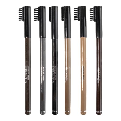 Aceirropy Augenbrauenstift,Lang Anhaltender Augenbrauenstift - 6 Farben getönte wasserfeste und langzeit-haltbare Augenbrauenstifte mit integriertem Pinsel für Damen und Mädchen bei Dating-Partys von Aceirropy