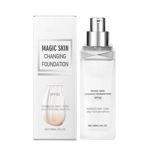 Vima-Changing Foundation, 2er-Pack Magic Skin Changing Foundation Farbwechselnde Foundation Langanhaltende Flüssige Foundation Für Die Haut Warme Gesichtsgrundierung, Gesichtsgrundierung Mit Voller von Aceirropy