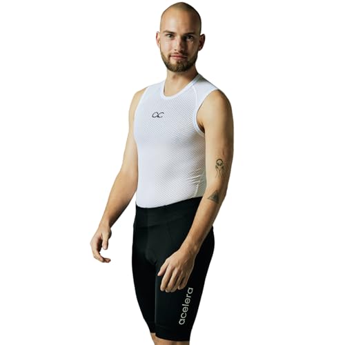 Acelera Radlerhose Herren kurz - Fahrradhose gepolstert [über 6h Fahrzeit], Radhose Herren mit fortschrittliche Dämpfung - Minimale Reibung - Atmungsaktive Fahrradbekleidung - M von Acelera