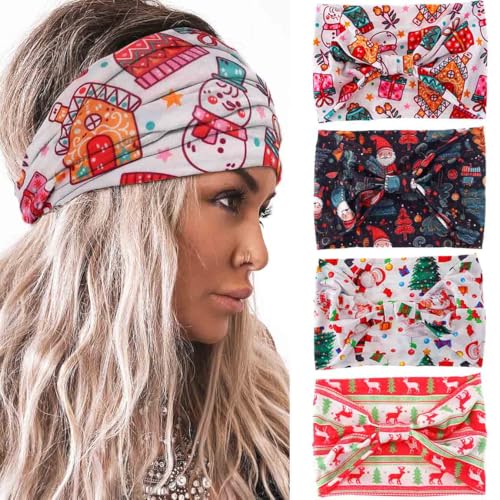 Acenail Breite Stirnbänder, rutschfest, verknotet, Turban-Stirnband, elastisch, Weihnachtsmann-Haarbänder, Hirsch, Rot, Workout-Kopfwickel, Yoga, Haar-Accessoires für Damen, 4 Stück (Xmas D, 24 x 15 Acenail Breite Stirnbänder, rutschfest, verknotet, Turban-Stirnband, elastisch, Weihnachtsmann-Haarbänder, Hirsch, Rot, Workout-Kopfwickel, Yoga, Haar-Accessoires für Damen, 4 Stück (Xmas D, 24 x 15 von Acenail