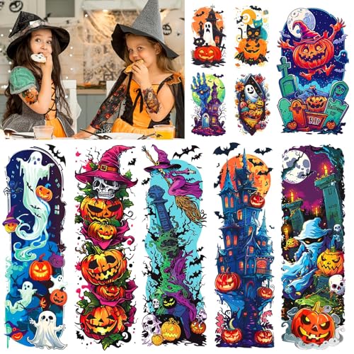 Acevegue Halloween Deko Tattoos, 36 Blätter Halloween Tattoo für Kinder Erwachsene, 3D-Wasserdichte Halloween Fake Tattoos,Halloween Gesichtstattoo für Halloween Party Mitgebsel Geschenke Acevegue Halloween Deko Tattoos, 36 Blätter Halloween Tattoo für Kinder Erwachsene, 3D-Wasserdichte Halloween Fake Tattoos,Halloween Gesichtstattoo für Halloween Party Mitgebsel Geschenke von Acevegue