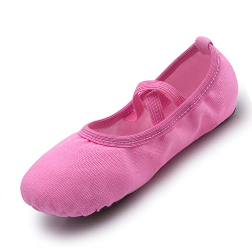 Acfoda Ballett Schläppchen Kinder Ballettschuhe Damen mit Geteilte Ledersohle Leinen Gymnastikschuhe Mädchen Tanz Schuhe 40 von Acfoda