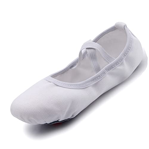 Acfoda Ballettschuhe Kinder Ballett Schläppchen Damen mit Geteilte Ledersohle Leinen Gymnastikschuhe Mädchen Tanz Schuhe 34 von Acfoda