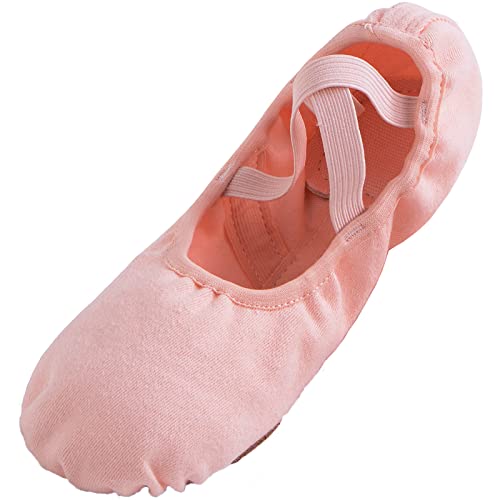 Acfoda Ballettschuhe Mädchen Ballettschläppchen Damen Tanzschuhe Kinder mit Geteilte Sohle Rosa 37 von Acfoda