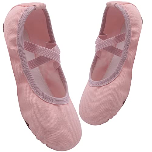 Acfoda Ballettschuhe Mädchen mit Geteilte Ledersohle Tanz Schläppchen Kinder Leinen Ballettschläppchen Damen Ballett Gymnastik Schuhe 25 von Acfoda