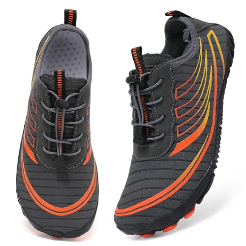 Acfoda Barfußschuhe Herren Damen Wasserschuhe Schnell Trocknend Badeschuhe Strandschuhe Schwimmschuhe Weich Leicht rutschfest Aquaschuhe Surfschuhe Fitnessschuhe Grau 36 von Acfoda