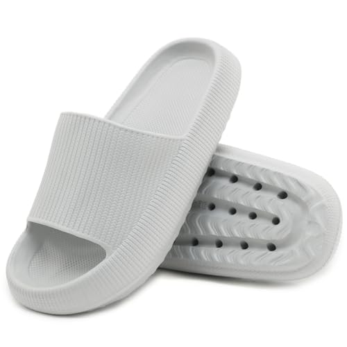 Acfoda Cozislides Original Slippers Damen Wolken Hausschuhe Badeschuhe Herren Cloudyzz Schlappen Dicke Sohle Cozy Slides Weiche Badelatschen Rutschfest Badeschlappen Sommer Pantoletten Grau 36/37 von Acfoda