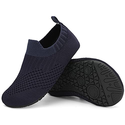 Acfoda Hausschuhe Herren Damen Pantoffeln Sommer Leichte Atmungsaktive Rutschfest Hüttenschuhe Flache Bequeme Barfußschuhe Schwarz 42/43 von Acfoda