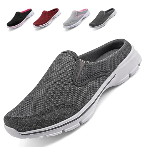 Acfoda Leichte Atmungsaktive Sabots Herren Pantoletten Slip On Hausschuhe Männer Sommer Pantoffeln Outdoor Sports Freizeit Walking Schuhe Low Top mit Antirutsch Foam Sohle Grau 42 von Acfoda