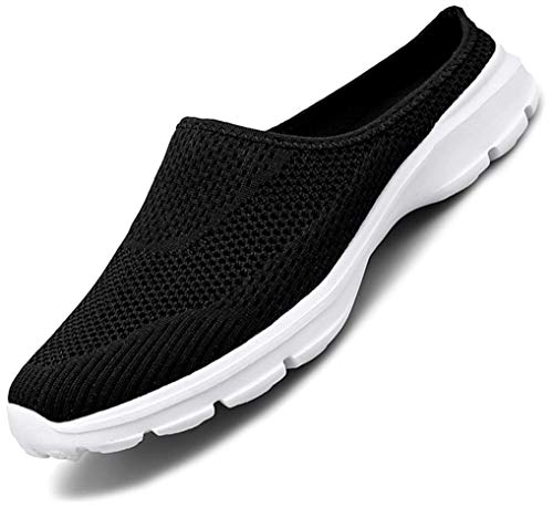 Acfoda Leichte Atmungsaktive Sabots Pantoletten Damen Slip On Hausschuhe Herren Sommer Pantoffeln Outdoor Sports Freizeit Walking Schuhe Low Top mit Antirutsch Foam Sohle Schwarz 42 von Acfoda