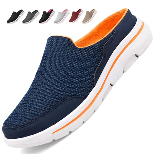 Acfoda Mesh Clogs Hausschuhe Herren Leichte Slip on Pantoletten Sommer Atmungsaktive rutschfeste Gartenschuhe Freizeit Sabots Blau 44 von Acfoda