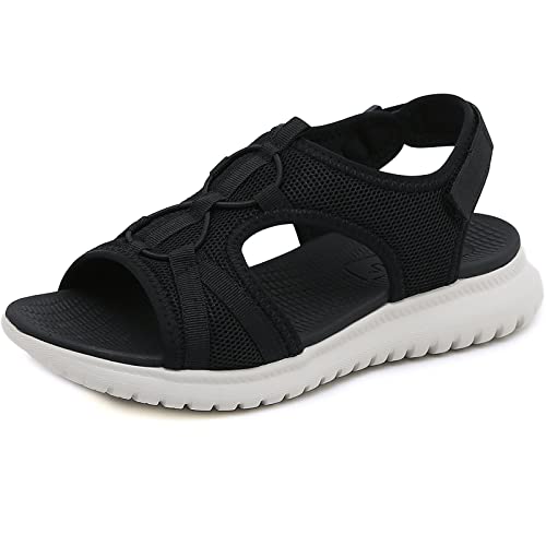 Acfoda Orthopädische Sandalen Damen mit Klettverschluss Leichte Bequeme Weiches Fußbett Sandaletten Frauen Flache Atmungsaktiv Mesh Sommer Schuhe Offene Zehen Outdoor Sport Casual Walking Schwarz 41 Acfoda Orthopädische Sandalen Damen mit Klettverschluss Leichte Bequeme Weiches Fußbett Sandaletten Frauen Flache Atmungsaktiv Mesh Sommer Schuhe Offene Zehen Outdoor Sport Casual Walking Schwarz 41 von Acfoda