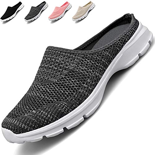 Acfoda Slip On Hausschuhe Herren Sommer Sabot Schuhe Mesh Atmungsaktive Pantoffeln Damen Geschlossen Pantoletten Leicht Clogs Frauen Weiche rutschfest Indoor Outdoor Slipper Grau 40 von Acfoda