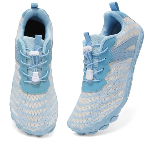 Acfoda Barfußschuhe Damen Herren Breite Barfuss Schuhe Bequeme Atmungsaktiv Traillaufschuhe Leicht Komfort Laufschuhe Outdoor Running Walking Schuhe Blau 38 von Acfoda