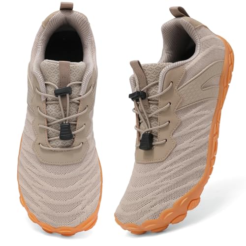 Acfoda Barfußschuhe Damen Herren Breite Barfuss Schuhe Bequeme Atmungsaktiv Traillaufschuhe Leicht Komfort Laufschuhe Outdoor Running Walking Schuhe Khaki 41 von Acfoda