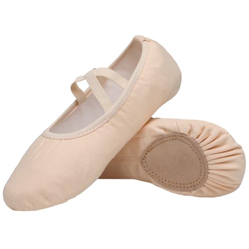 Flyd Ballettschuhe Gymnastikschuhe Ballettschläppchen Damen Ballerinas Tanzschuhe Frauen Schläppchen, 38 EU, Beige von Acfoda