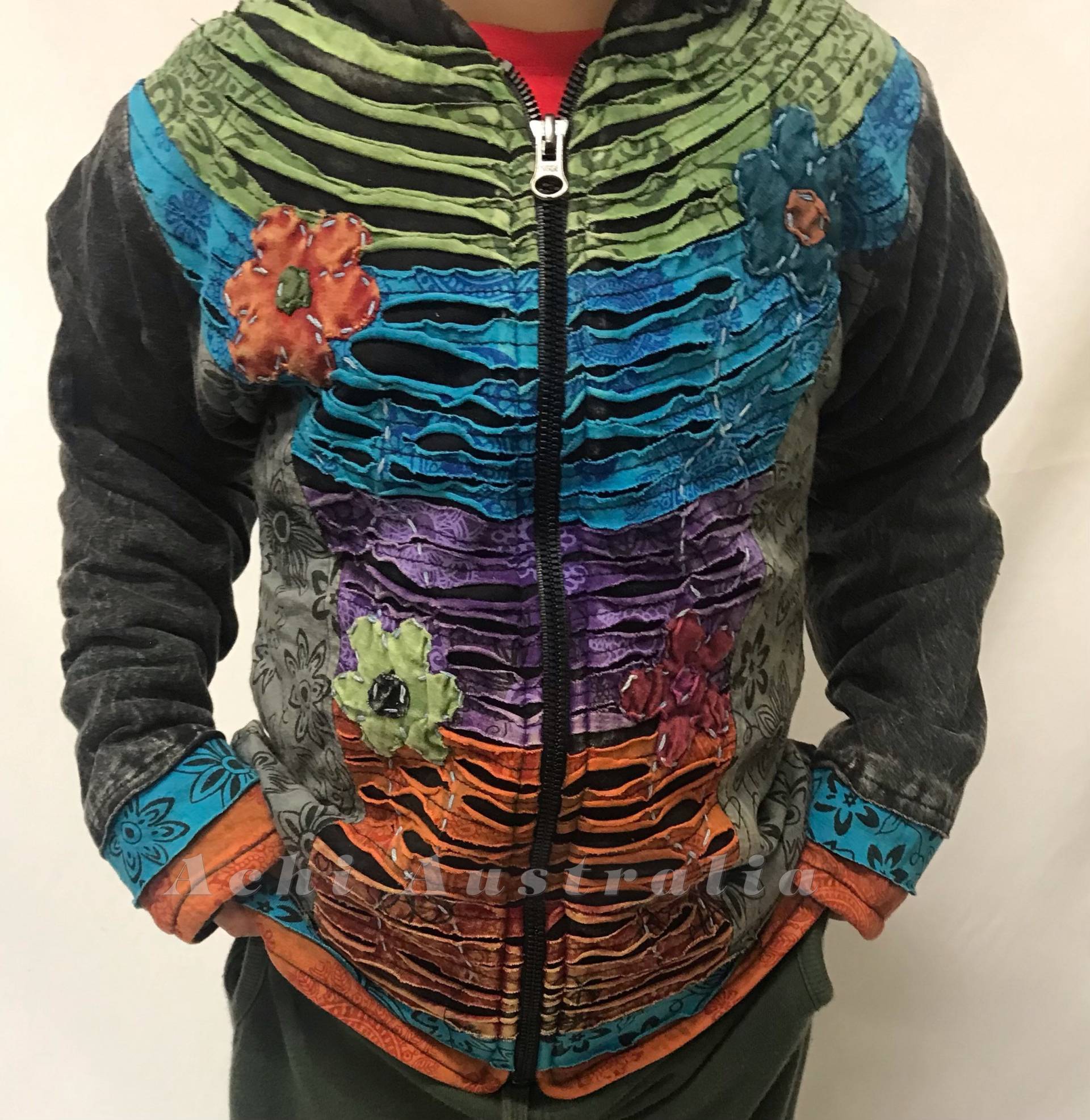 Schöne Kinder-Razor-Schnitt-Blumen-Design-Vlies-Futter-Baumwolle Kapuzenjacke Schöne Kinder-Razor-Schnitt-Blumen-Design-Vlies-Futter-Baumwolle Kapuzenjacke von AchiAustralia