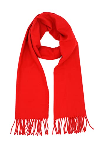 Achillea Herren Achi-Kaschmir Kaschmirschal, Rot/Ausflug, einfarbig (Getaway Solids), 12" W x 72" L von Achillea