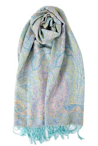 Wendbarer Paisley Pashmina Rave-Schal, Schals und Wraps für Abendkleid, exotische indische Schals für alle Jahreszeiten, 28"W x 76"L von Achillea