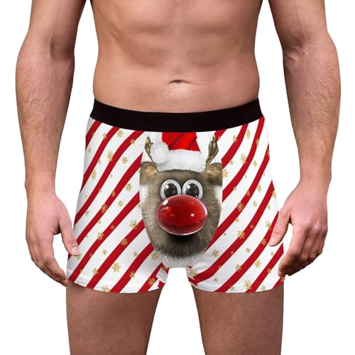Achimlt Weihnachten Boxershorts Herren Lustig Unterhosen Männer Unterwäsche Leicht Bequemer Weihnachtsunterhose Weich Sports Pants Christmas Boxer Shorts Casual Weinachten Kostüm Nachtwäsche von Achimlt