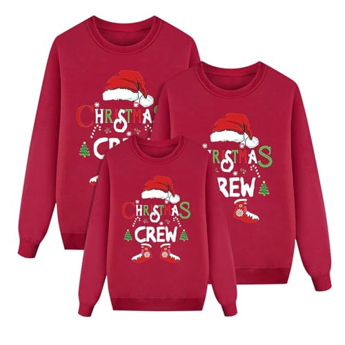Weihnachtspullover Familie Set Damen Herren Kinder Lustige Weihnachtspulli mit Reindeer Ugly Christmas Sweater Rundhals Weihnachten Sweatshirt Pullover Pärchen Weihnachtsoutfit Langarmshirt von Achimlt