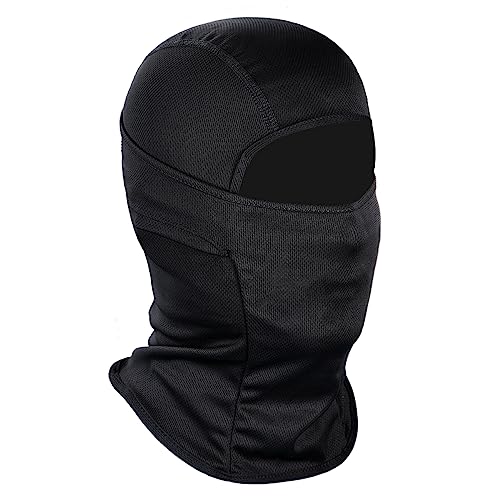 Achiou Sturmhaube, Gesichtsmaske für Damen und Herren, Sonnenhaube, taktische Masken, geeignet für Outdoor-Sportarten, Motorrad, Angeln, Herren, schwarz, Adult von Achiou