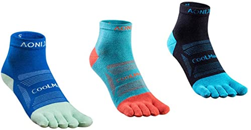 Achsoo 3 Paar Athletische Zehensocken Herren Damen Atmungsaktiv Sportsocken Fitness Laufen Running (Stil G 3 Paar/Quarter - M 39-42) von Achsoo