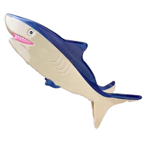 Blaue Hai-Haarspangen, Meeresblaue Hai-Haarspangen, Meeresfisch-Haarspangen, Meerestierform, Zelluloseacetat-Haarspangen für Mädchen, kleine Haarklammern für Frauen (Blauer Hai) von Achstrify