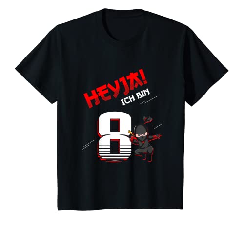 Kinder 8. Geburtstag Junge 8 Jahre alt Achtjähriger Ninja T-Shirt von Achter Geburtstag 8 Jahre alter Ninja Geschenk