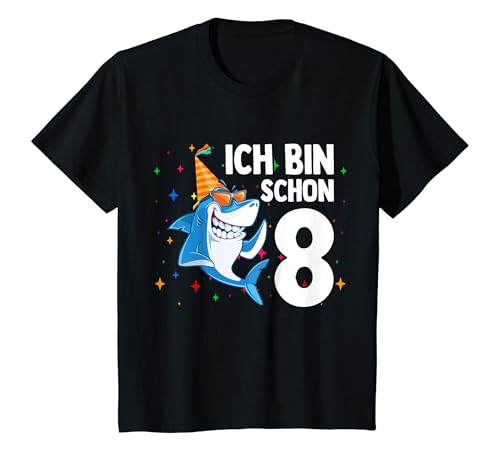 Kinder Ich bin schon 8. Kindergeburtstag Hai T-Shirt Kinder Ich bin schon 8. Kindergeburtstag Hai T-Shirt von Achter Geburtstag Geschenk Junge 8 Jahre