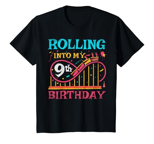 Kinder Achterbahn Kinder Geburtstag - Rolling Into My 9th Birthday T-Shirt Kinder Achterbahn Kinder Geburtstag - Rolling Into My 9th Birthday T-Shirt von Achterbahn Kindergeburtstags Geschenkideen