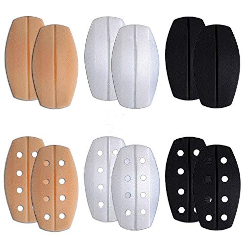 Acizi BH-Träger-Kissen Halter Silikon rutschfest biegsam Schulterschutz Pads BH-Kissen Pads Pads Pads 6 Paar (Schwarz Beige und Weiß) von Acizi