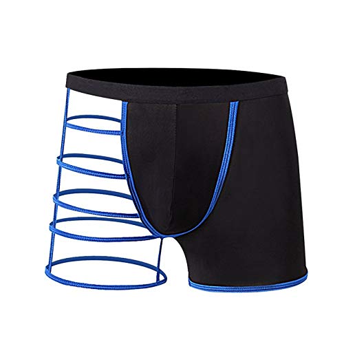 Acizi Männer sexy Unterwäsche weichen elastischen Beutel Boxer Briefs aushöhlen eine Seite (Blau) von Acizi