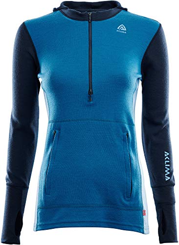 Aclima WarmWool Kapuzensweater mit Zip Damen blau von Aclima