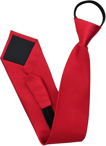Aclouddate Herren Krawatten,Vorgebundene Verstellbare Krawatten mit Reißverschluss,Elegant Krawatte Herren Einfarbiger Klassische Hochzeit Krawatte für Heiraten Oder Festliche Veranstaltunge-Rot von Aclouddate