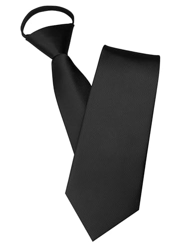 Aclouddate Krawatte Schwarz Herren Krawatten,Vorgebundene Verstellbare Krawatten mit Reißverschluss,Elegant Schwarze Krawatte Herren Klassische Hochzeit Krawatte für Büro oder Abschlussfeier Schule von Aclouddate