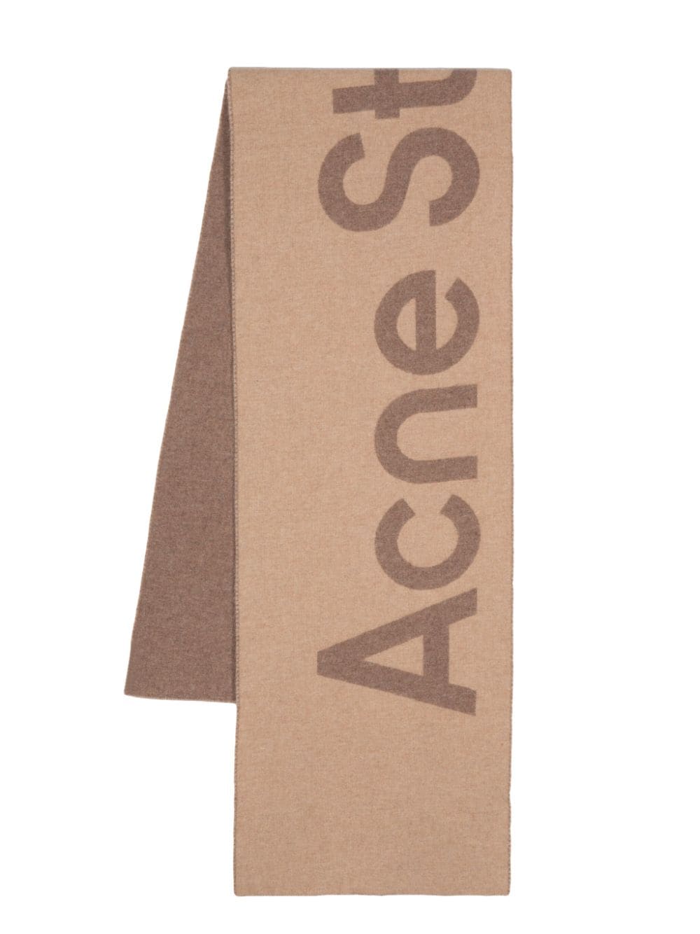 Acne Studios Ausgefranster Schal mit Jacquard-Logo - Braun von Acne Studios