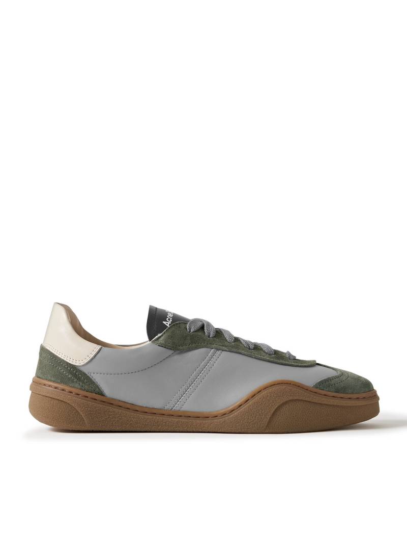 Acne Studios - Bars Low Suede-Trimmed Leather Sneakers - Men - Gray - EU 43 von Acne Studios