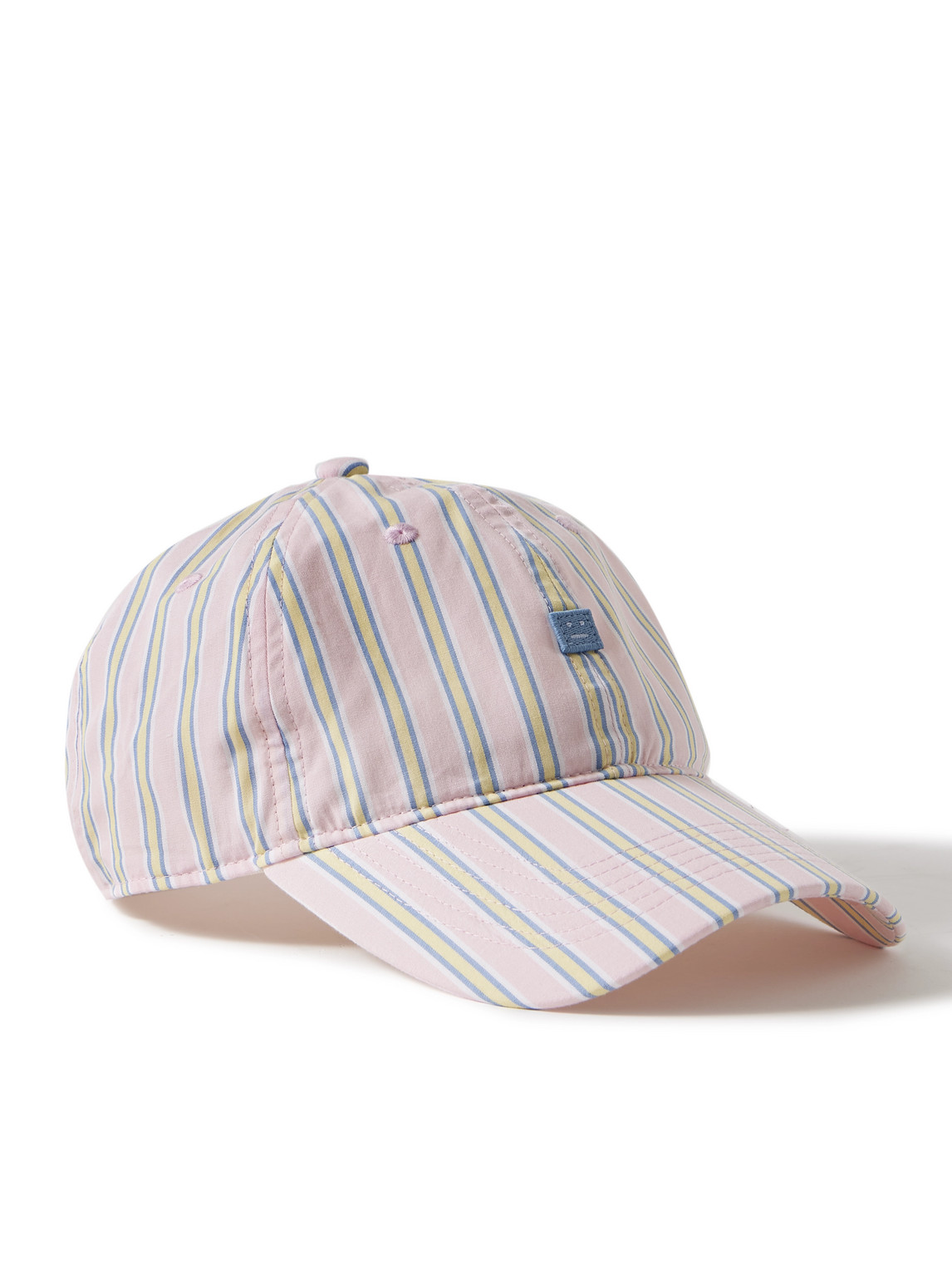 Acne Studios - Cunov Logo-Appliquéd Striped Organic Cotton Baseball Cap - Men - Pink von Acne Studios