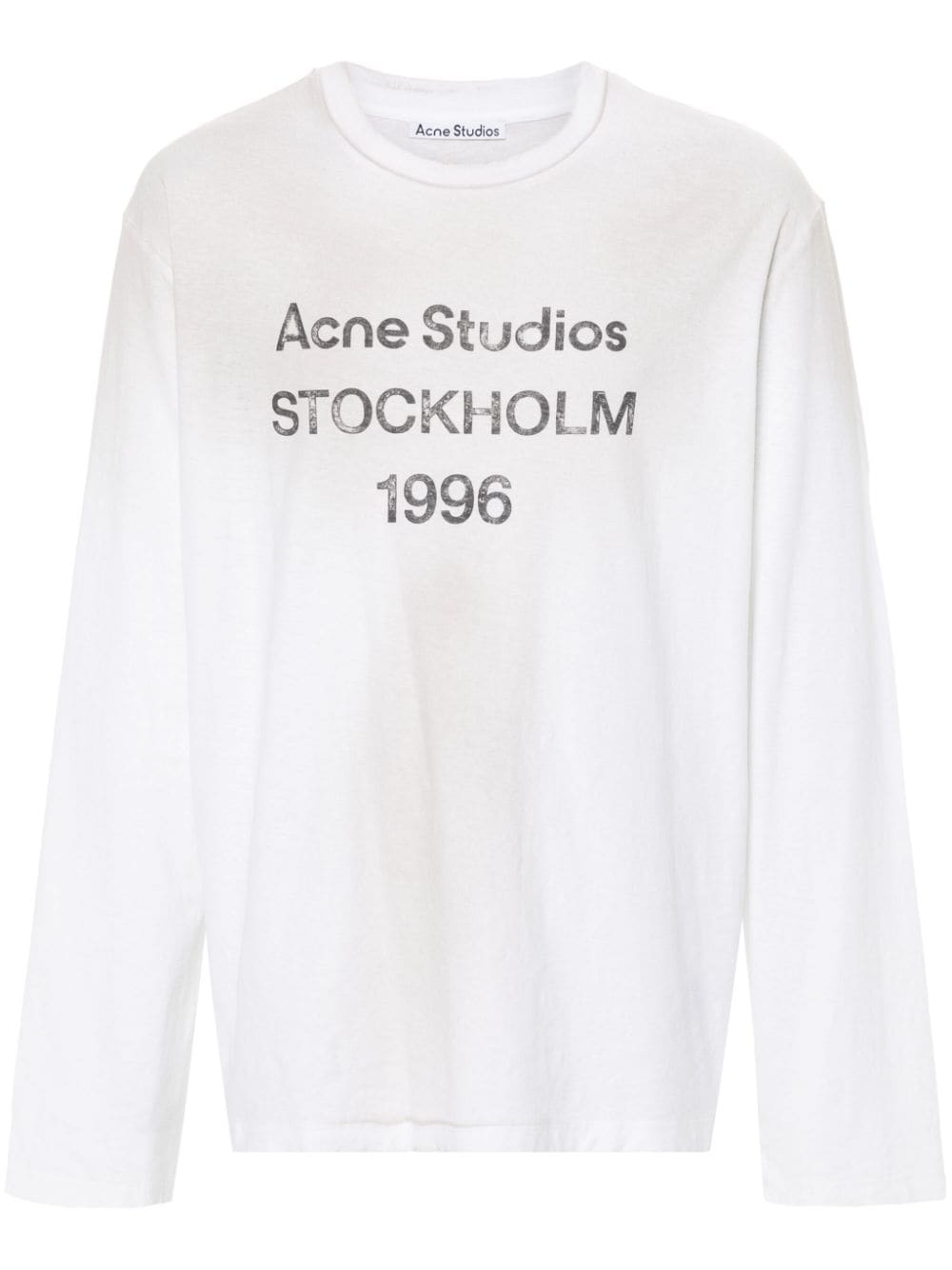 Acne Studios Distressed-T-Shirt mit Logo-Print - Nude von Acne Studios