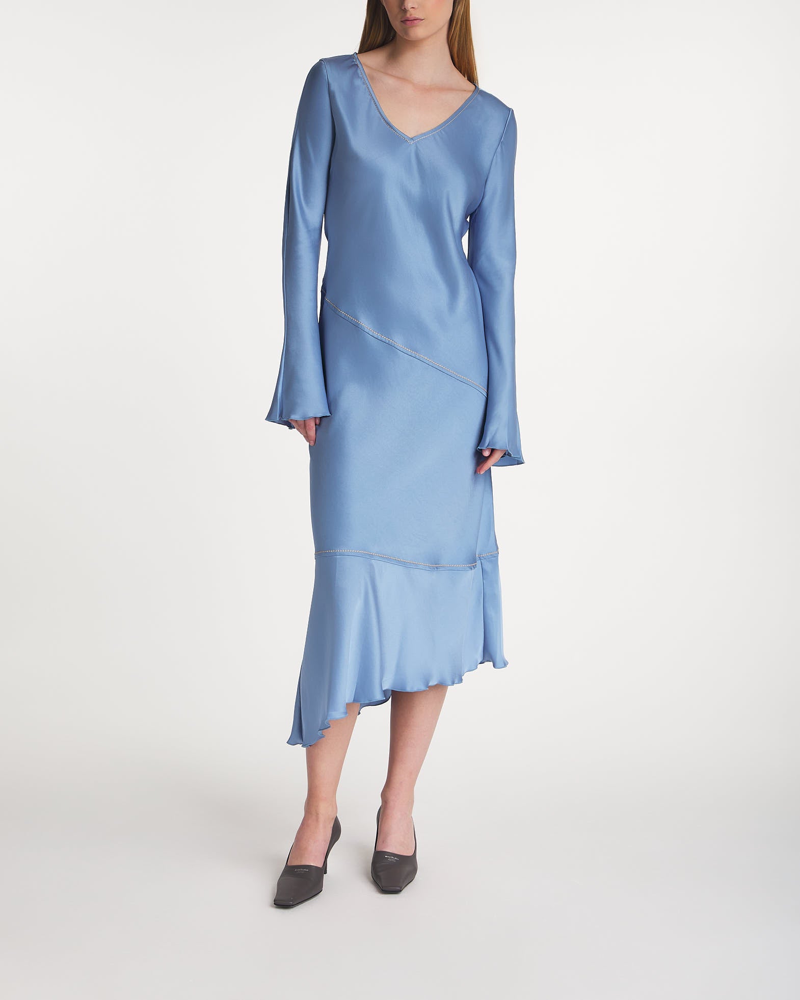 Acne Studios Dress Satin Midi Dusty blue von Acne Studios