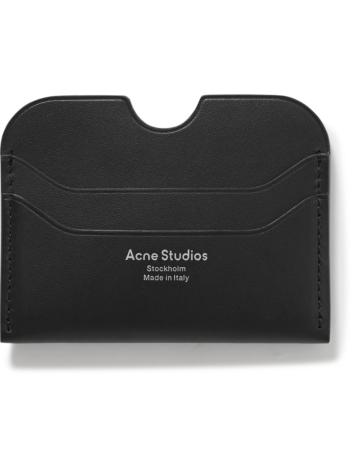 Acne Studios - Elmas Logo-Print Leather Cardholder - Men - Black von Acne Studios